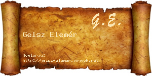 Geisz Elemér névjegykártya